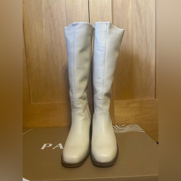 Brand New Knee High Retro Leather Boot in Bone from Portland Leather Patina - Picture 5 of 8